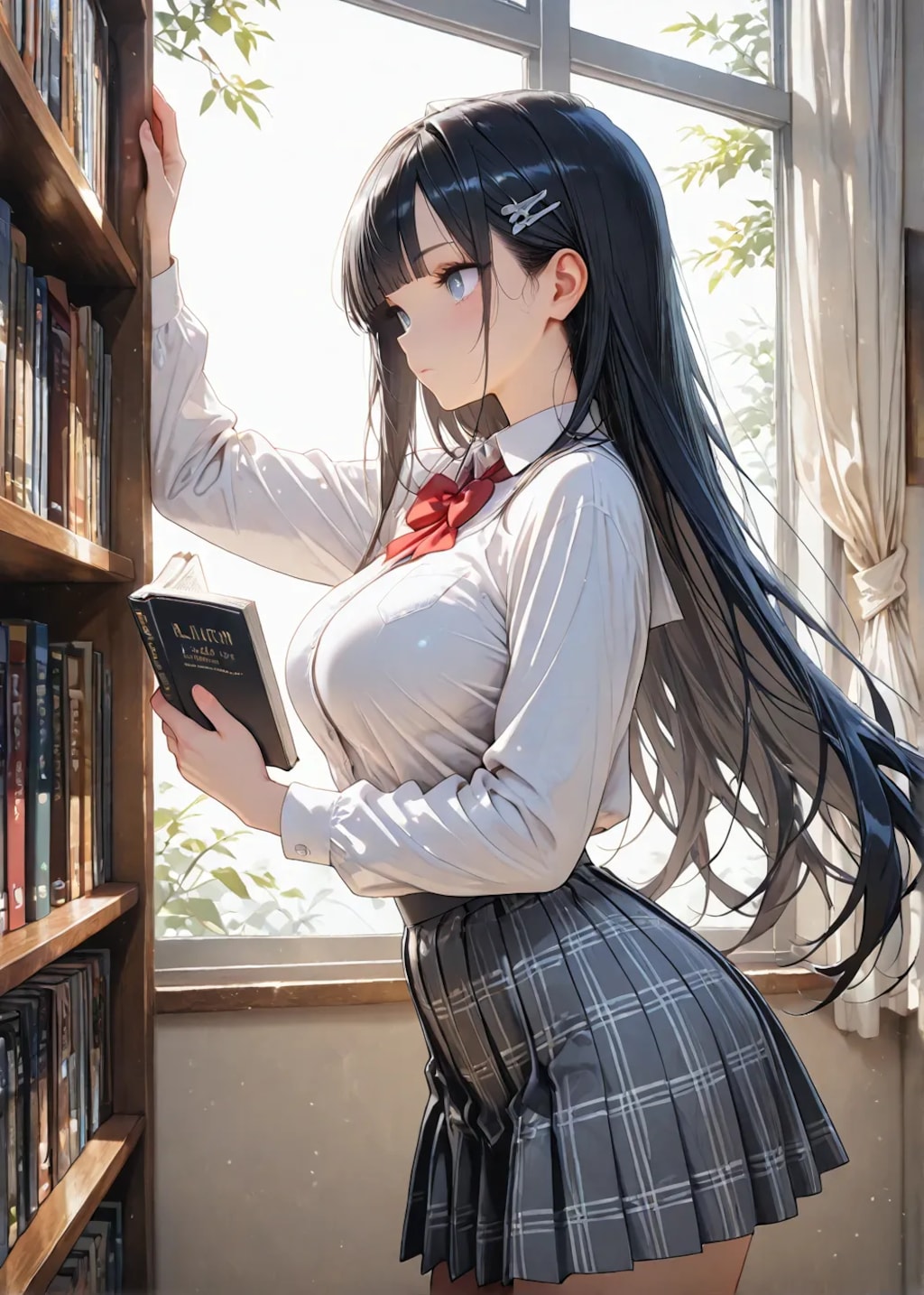 熱弁するクールJKと図書館デート😊