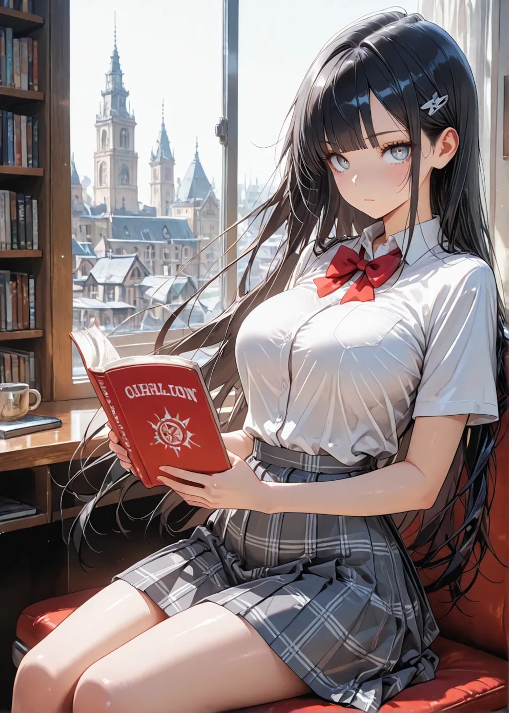 熱弁するクールJKと図書館デート😊