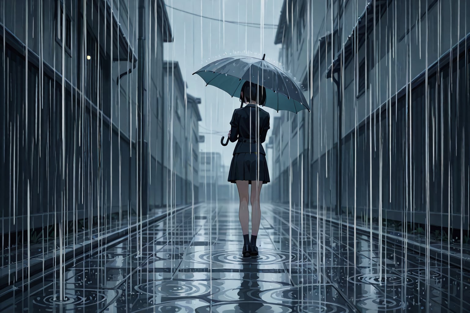 行かなくちゃ、雨に濡れ。
