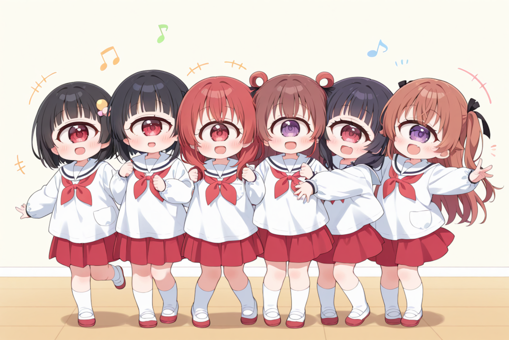 ちちぷいようちえん、あたらしいせいふく（白バージョン）