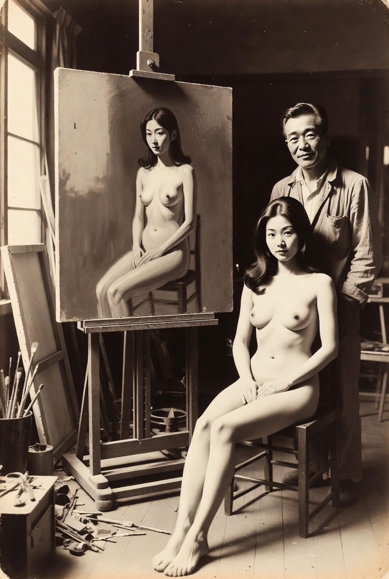 絵画とモデルと画家