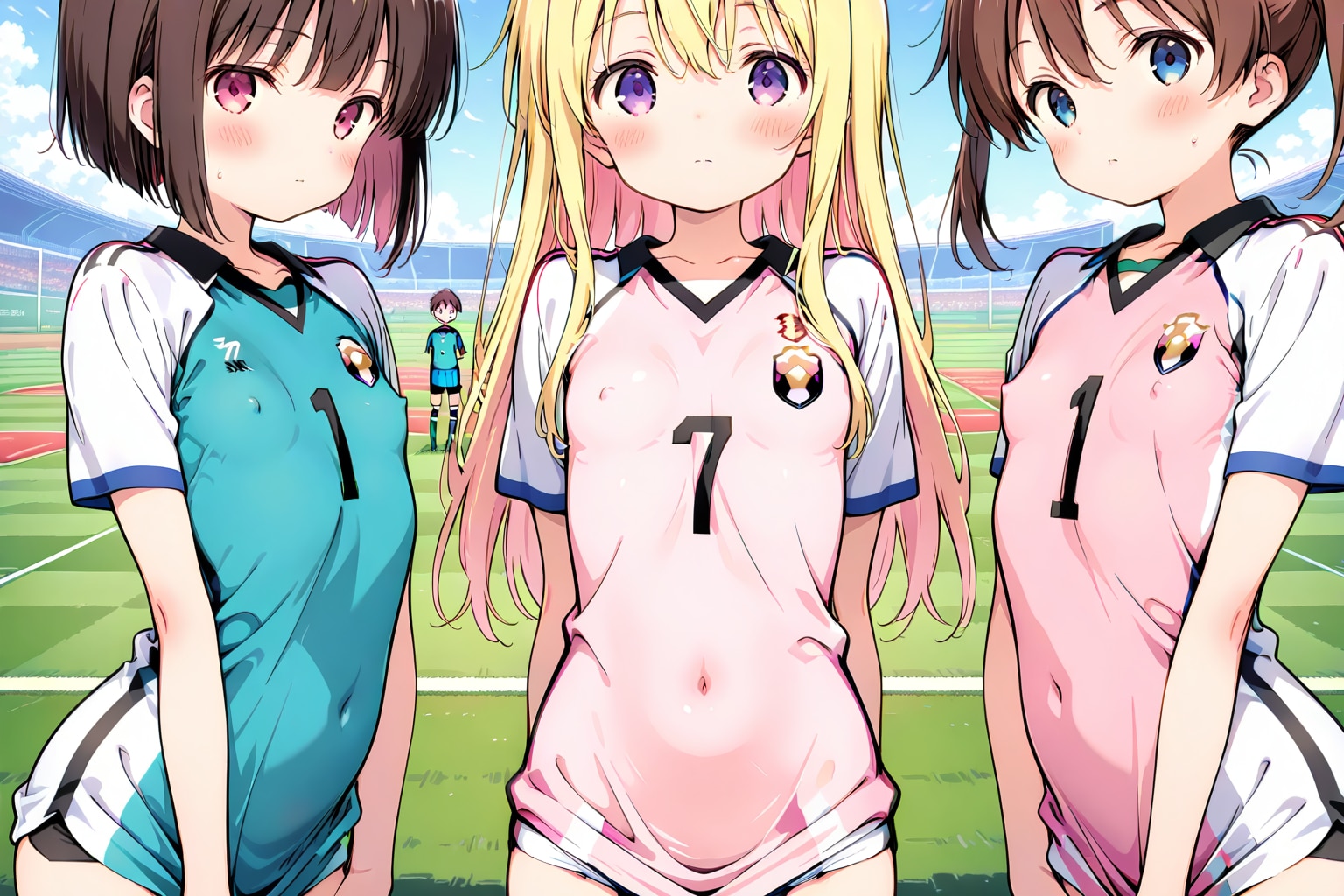 サッカー女子【胸ポチ】