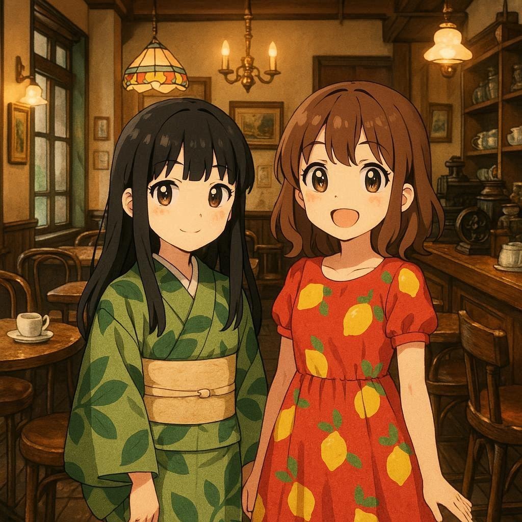 抹茶ちゃんとレモンティーちゃん