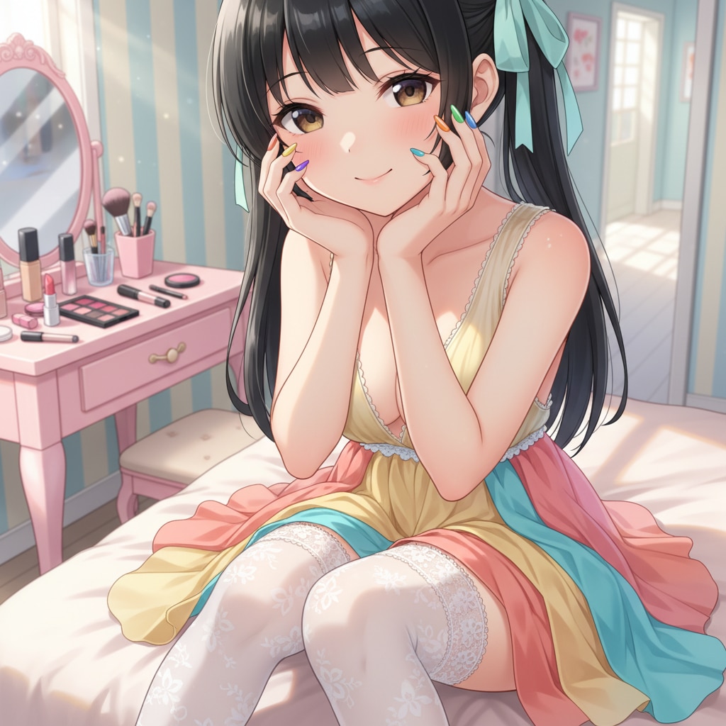 黒ツイさん。2月16日 #ネイル女子の日 #似合う色の日 | の人気AIイラスト・グラビア