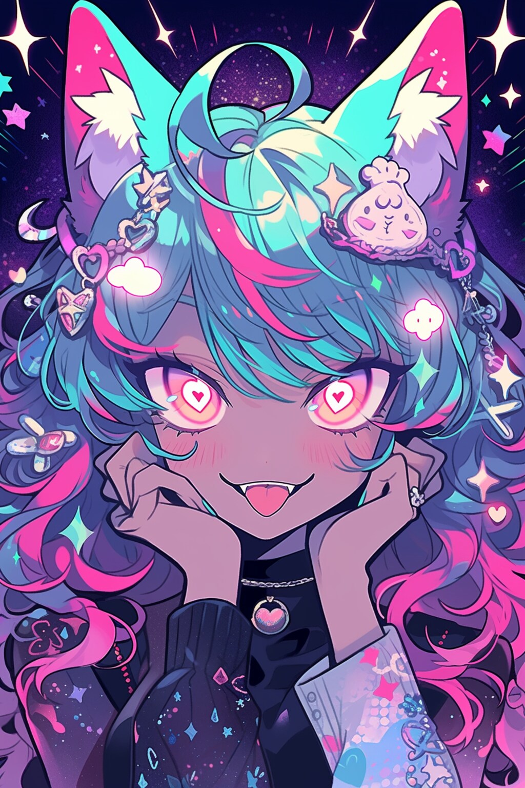 ✧˖Teal Neko