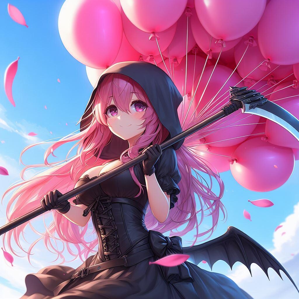 私は風船地獄の死神よ。行きましょう! 迎えに来たわ♡