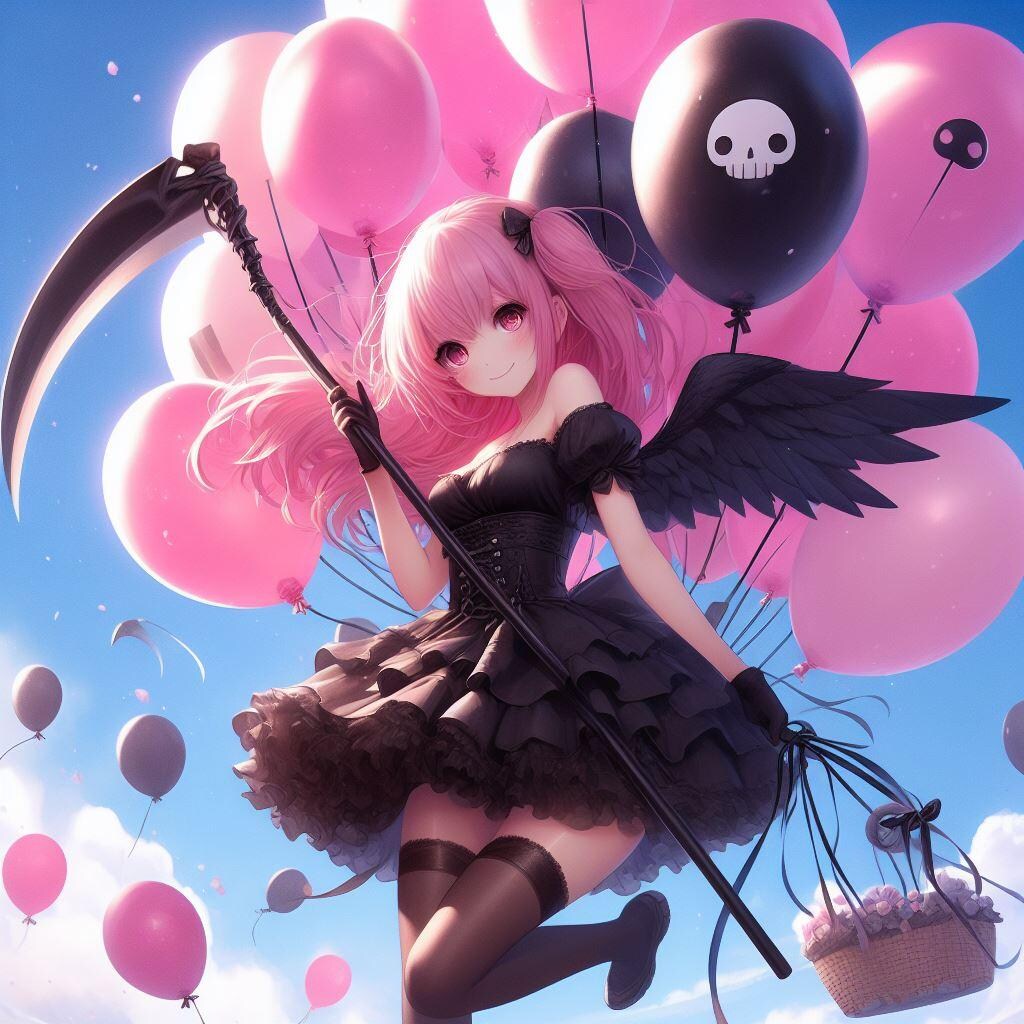 私は風船地獄の死神よ。行きましょう! 迎えに来たわ♡