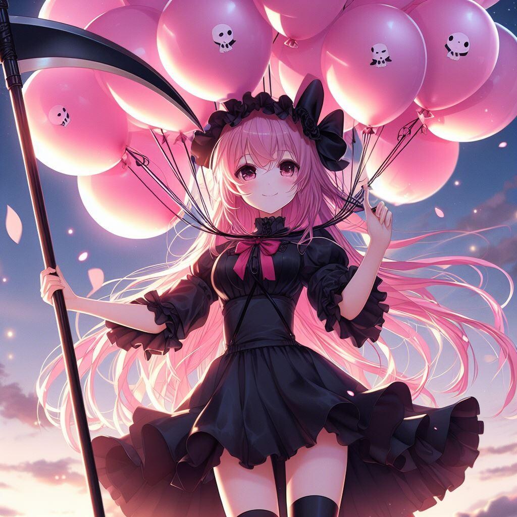 私は風船地獄の死神よ。行きましょう! 迎えに来たわ♡