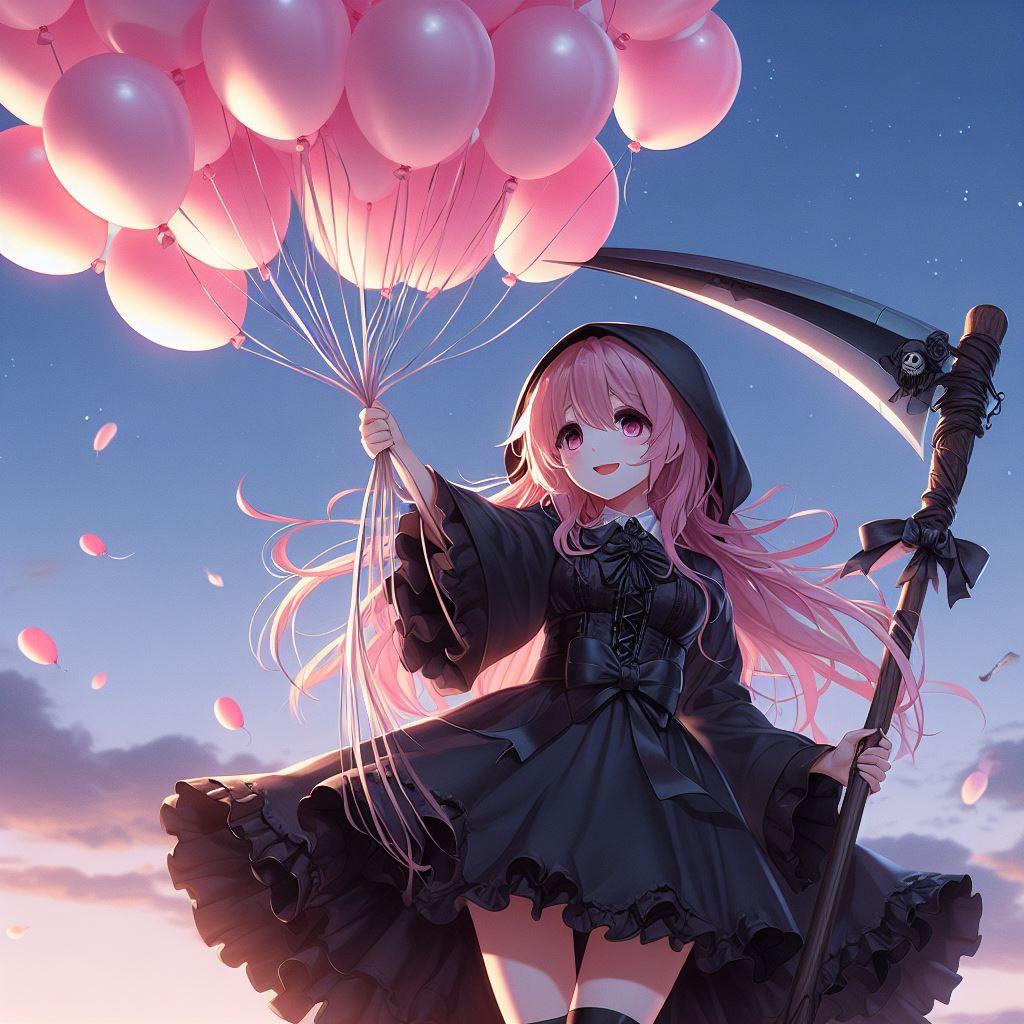 私は風船地獄の死神よ。行きましょう! 迎えに来たわ♡