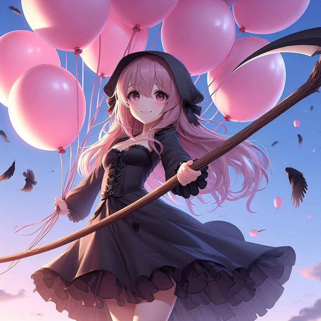 私は風船地獄の死神よ。行きましょう! 迎えに来たわ♡
