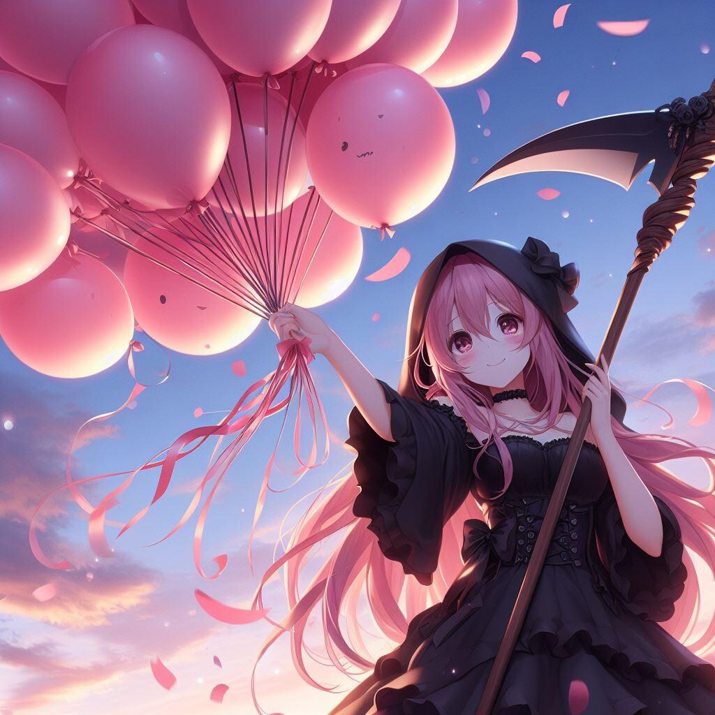 私は風船地獄の死神よ。行きましょう! 迎えに来たわ♡