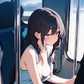 [操り]電車内でフェラさせる男_部分染め女子 11枚目