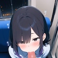[操り]電車内でフェラさせる男_部分染め女子 12枚目