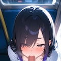 [操り]電車内でフェラさせる男_部分染め女子 9枚目