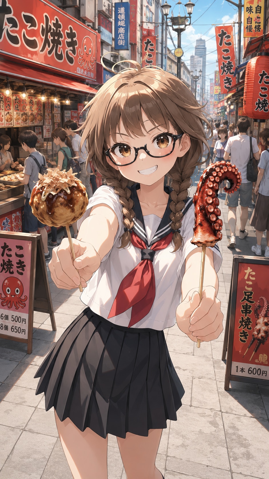 たこ焼きもたこの足焼きもうめえな！～眼鏡三つ編み企画間もなく始まります～