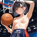 バスケちゃんがいつかやってみたいこと（上半身裸でバスケ） 2枚目