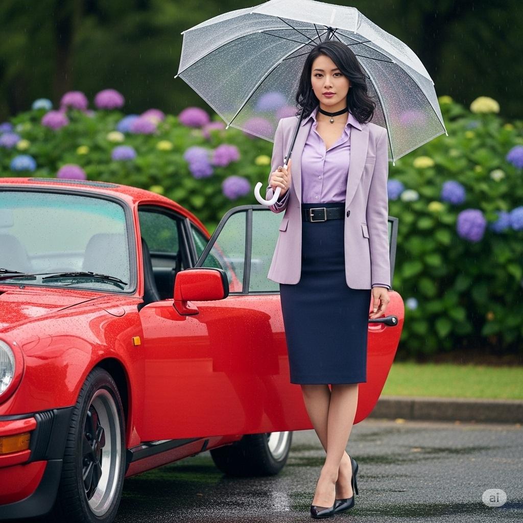 赤いポルシェの女