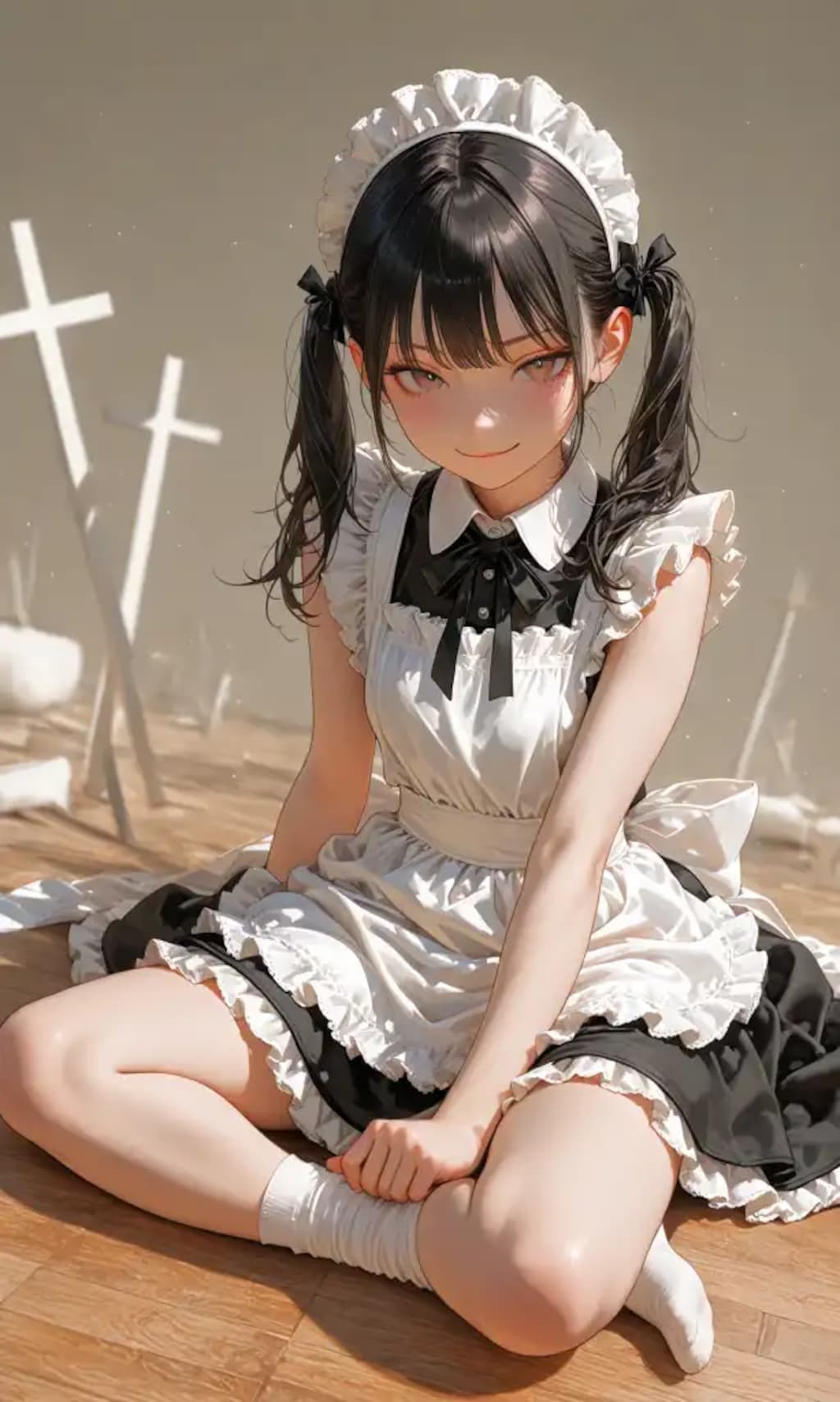 このメイド服、スカート短い？