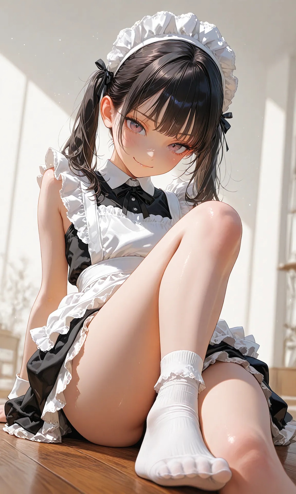 このメイド服、スカート短い？