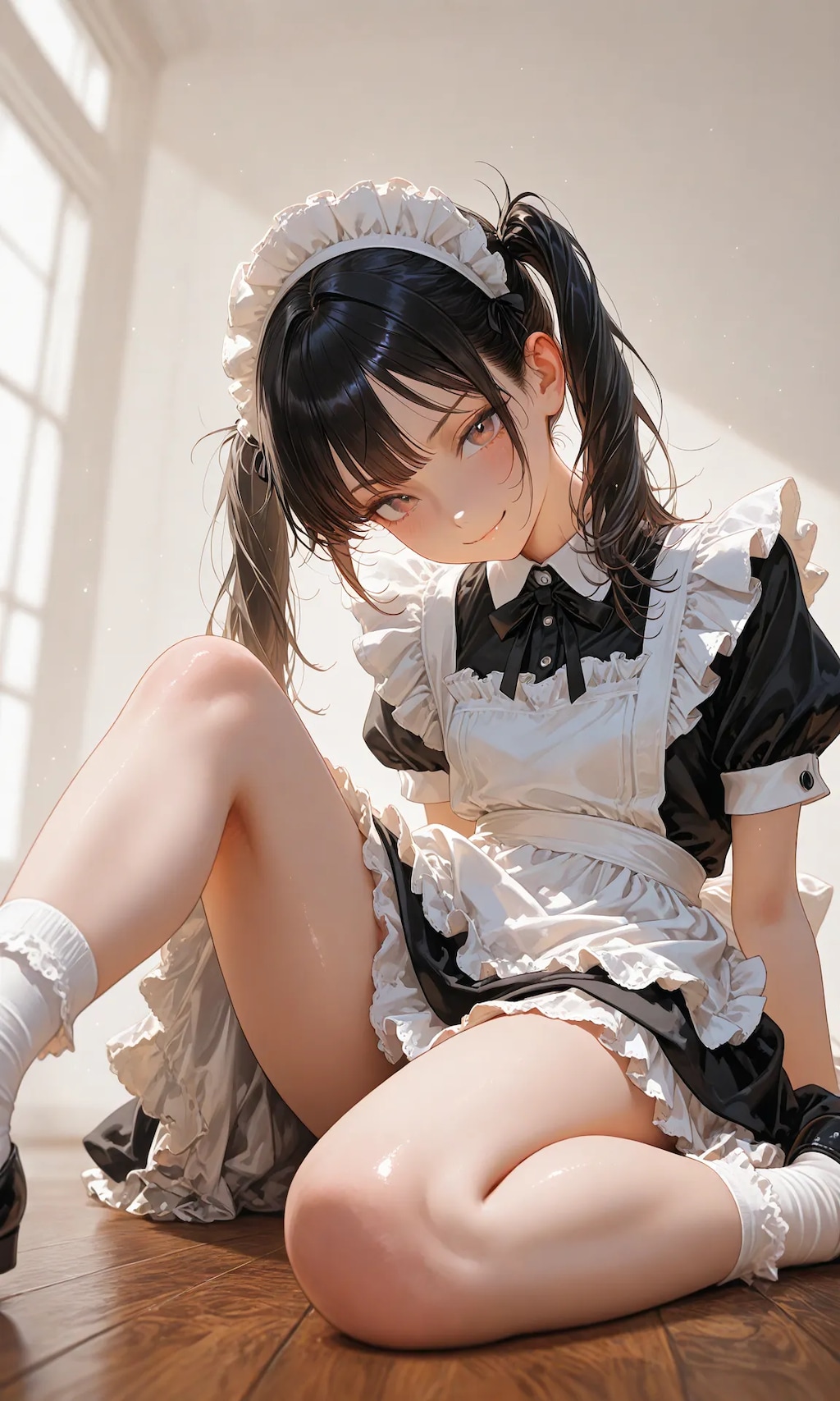 このメイド服、スカート短い？