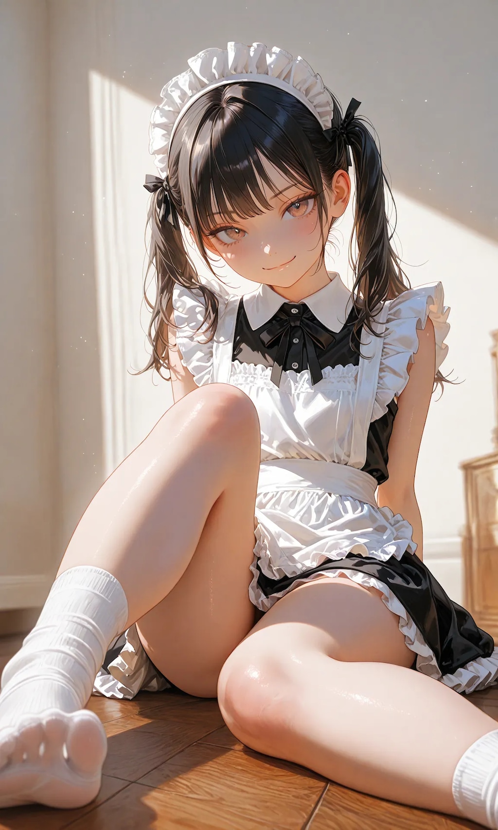 このメイド服、スカート短い？