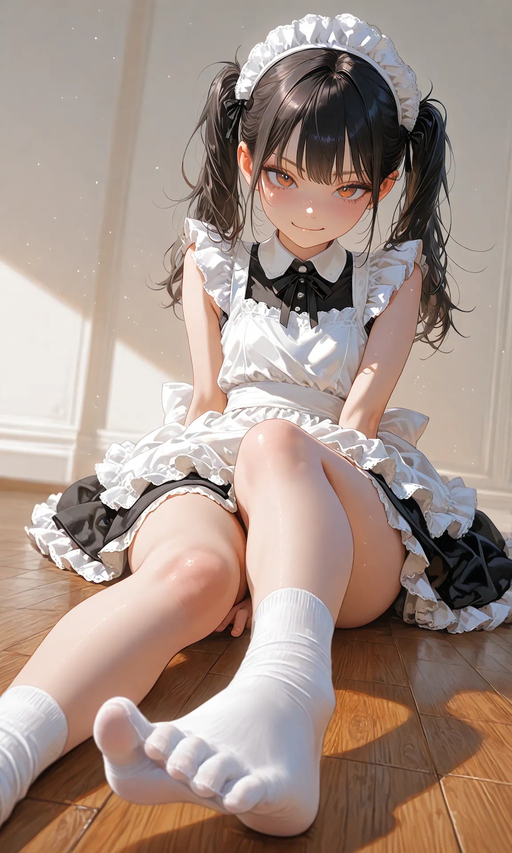 このメイド服、スカート短い？