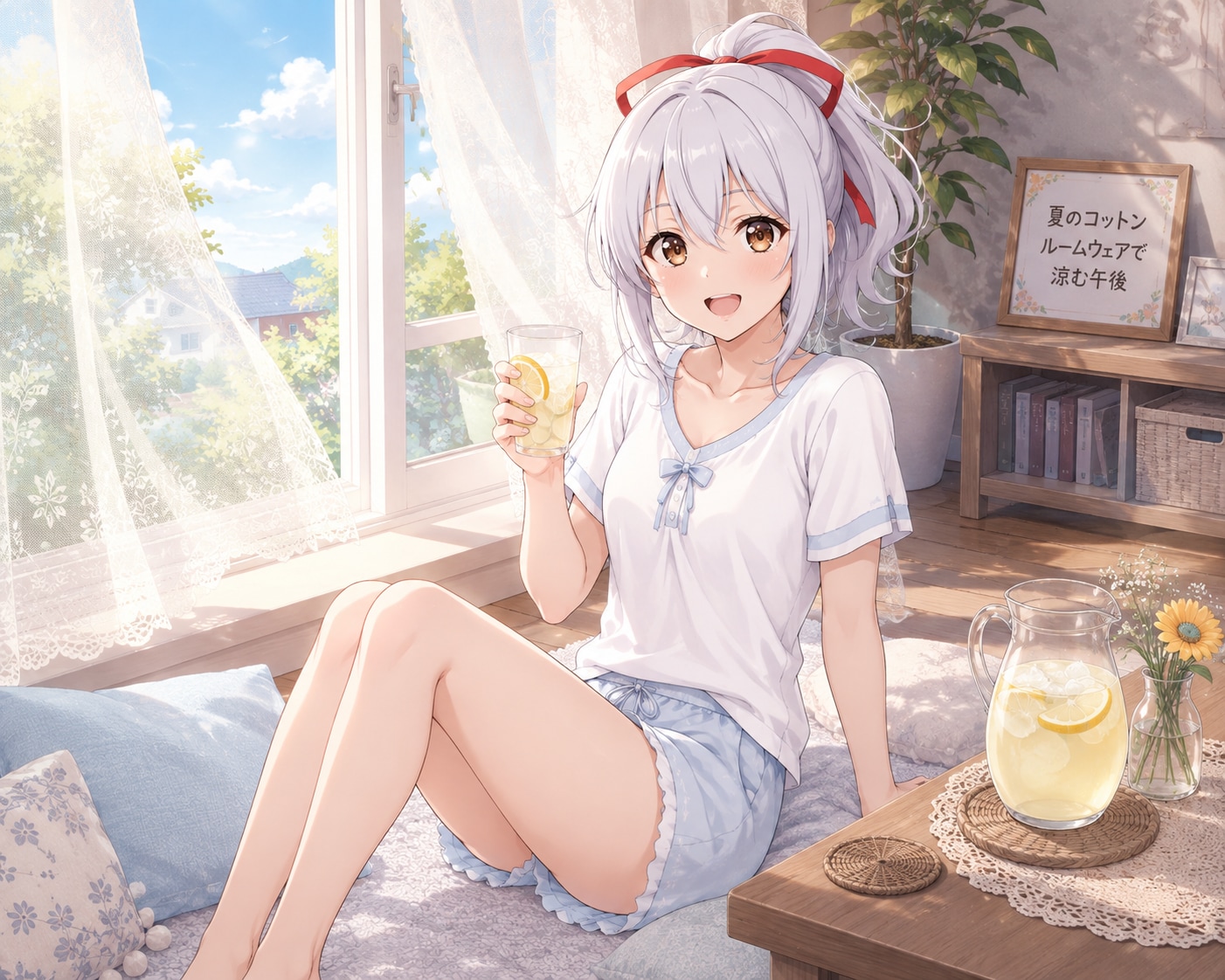 エル「なごむぅ・・・」-夏のコットンルームウェア
