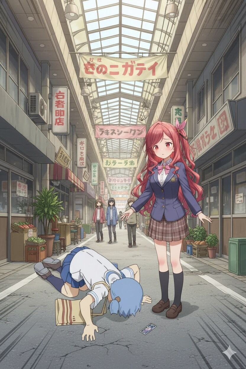 【赤河ミオ】ミオちゃんがミオちゃんに賄賂を渡そうとして困ってるミオちゃんと土下座しているミオちゃん＋おまけ5枚 | の人気AIイラスト・グラビア