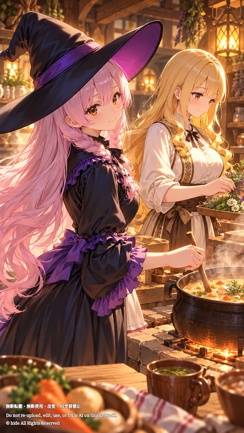 セラフィーナさんとエリシアさん、宿の台所 | の人気AIイラスト・グラビア