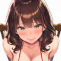 マイクロビキニのお姉さんがオナニーしているのを見ながらシコって発射したら喜んでくれた 2枚目