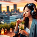 今日のエモっちゃん 🎧🍹🌇 6枚目