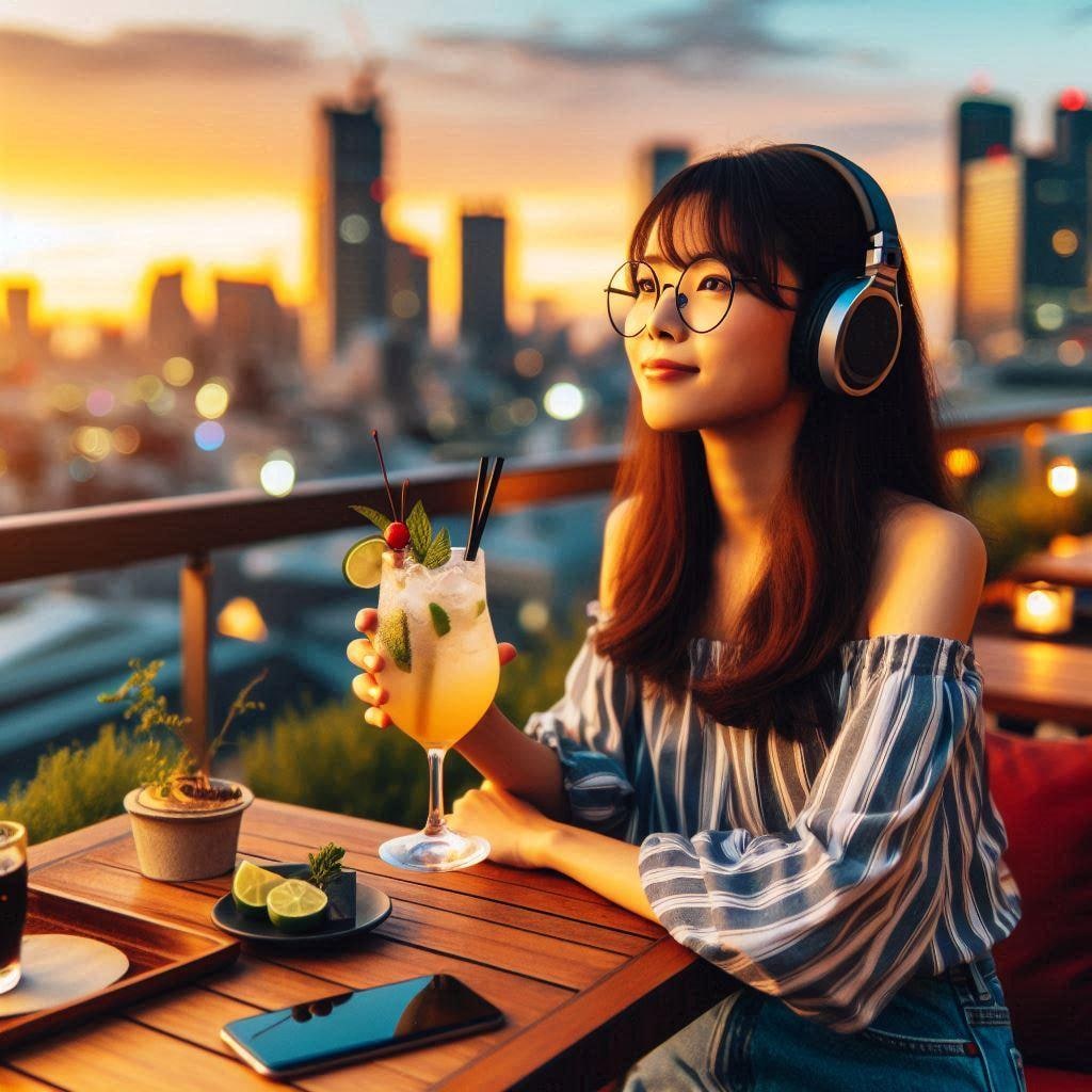 今日のエモっちゃん 🎧🍹🌇