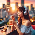 今日のエモっちゃん 🎧🍹🌇 5枚目