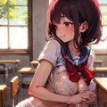 隣でおっぱいチャレンジしてくる女の子【制服週間4】 3枚目