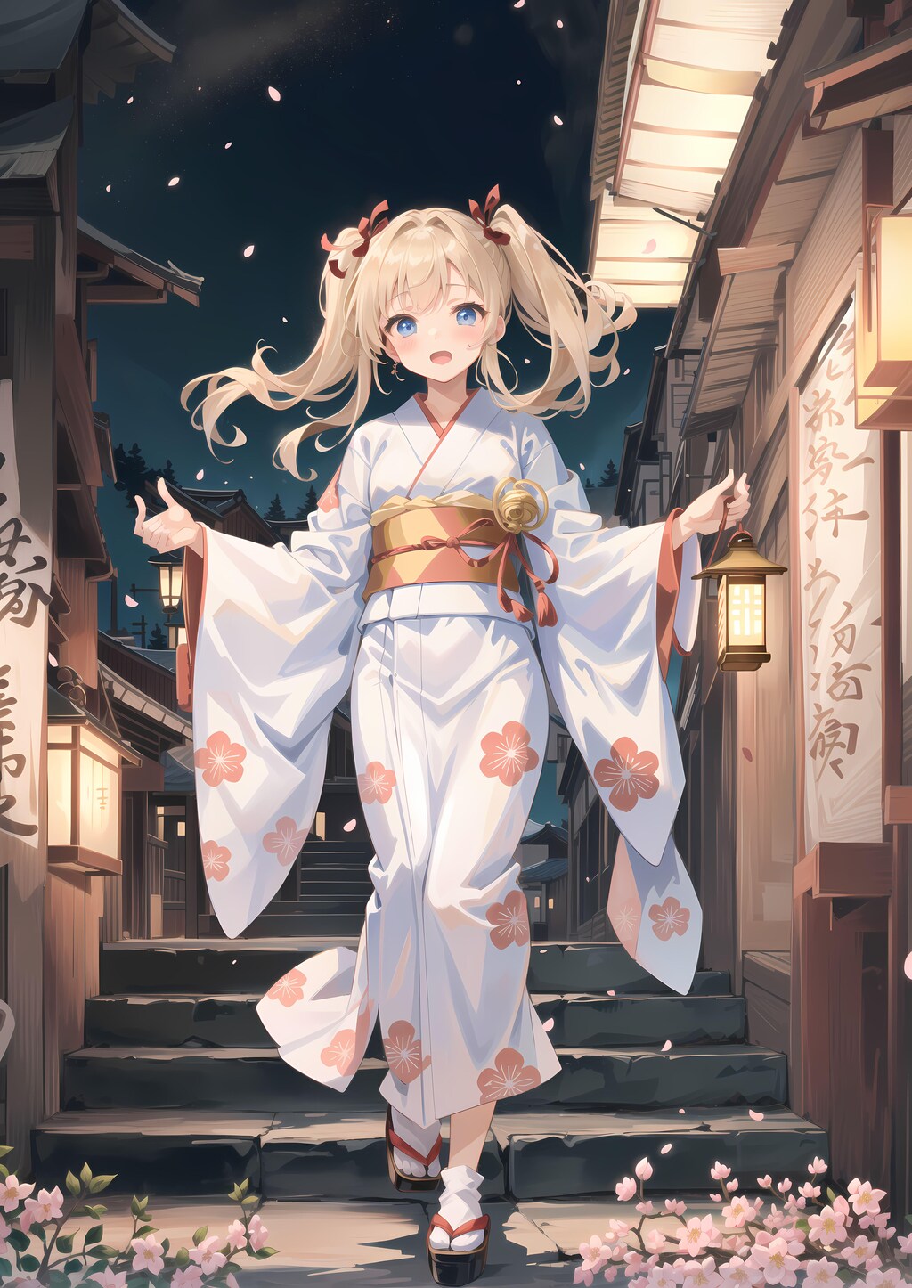 ちちぷいグリモワール掲載イラスト『桜舞う帰路』