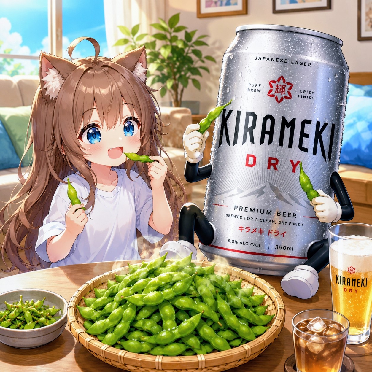 枝豆を食べる小さな女の子 | の人気AIイラスト・グラビア