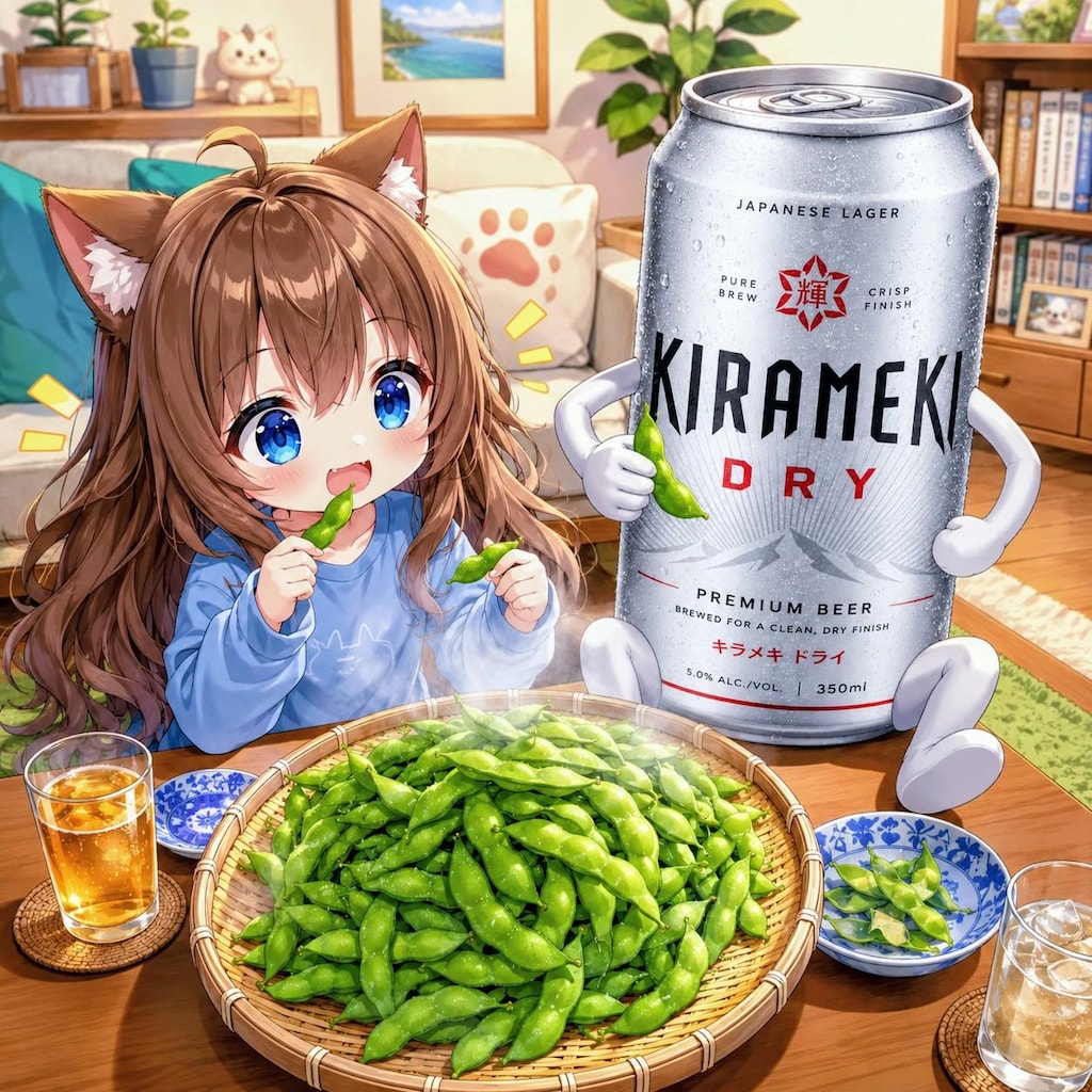 枝豆を食べる小さな女の子