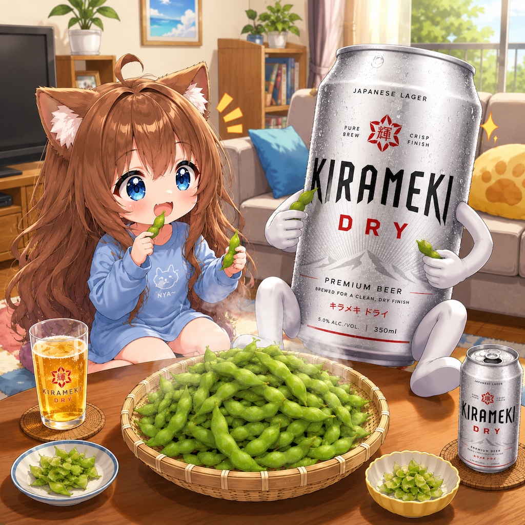 枝豆を食べる小さな女の子