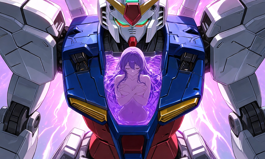 ガンダムのフラッシュシステムにより胴体に培養槽生体ユニットにされた女性