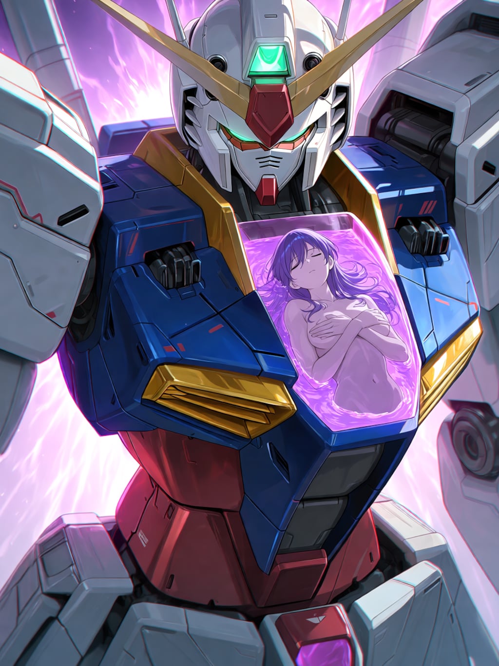 ガンダムのフラッシュシステムにより胴体に培養槽生体ユニットにされた女性