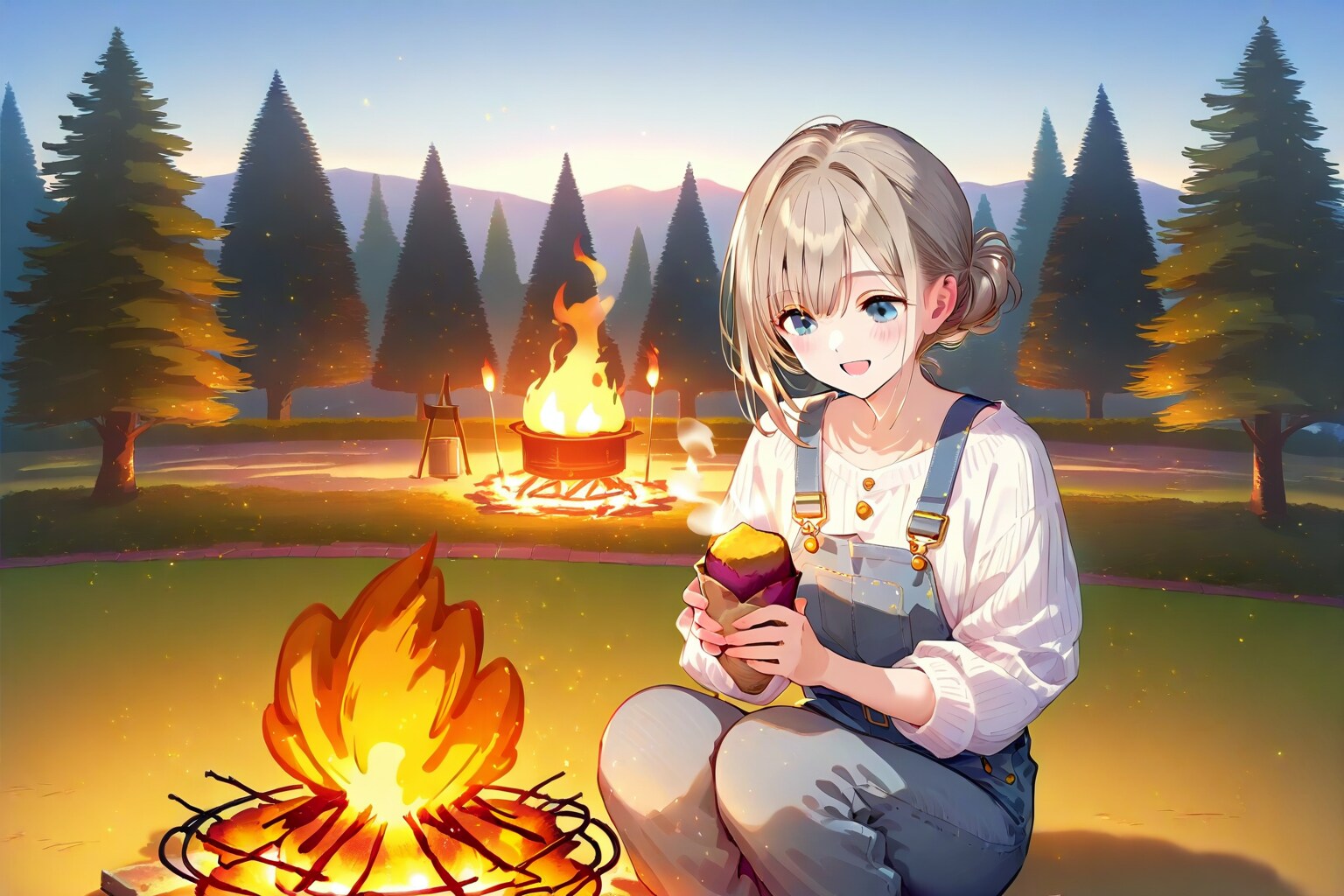 外で焼いて食べる | の人気AIイラスト・グラビア