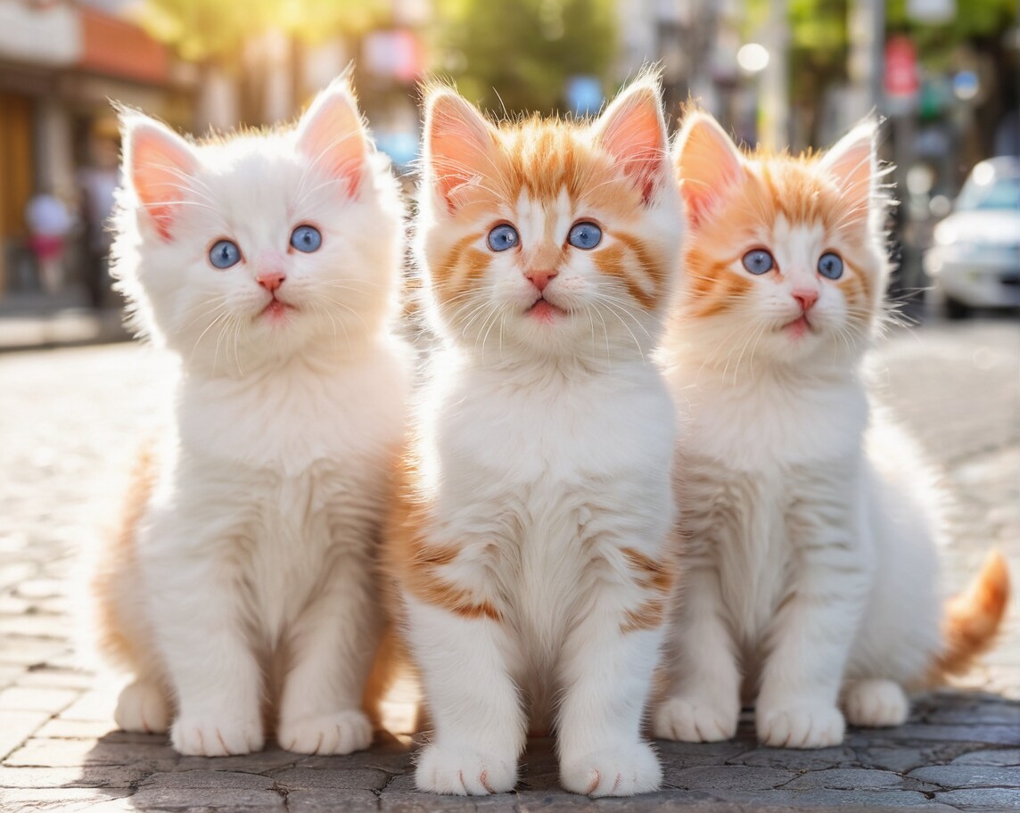毛むくじゃらの子猫