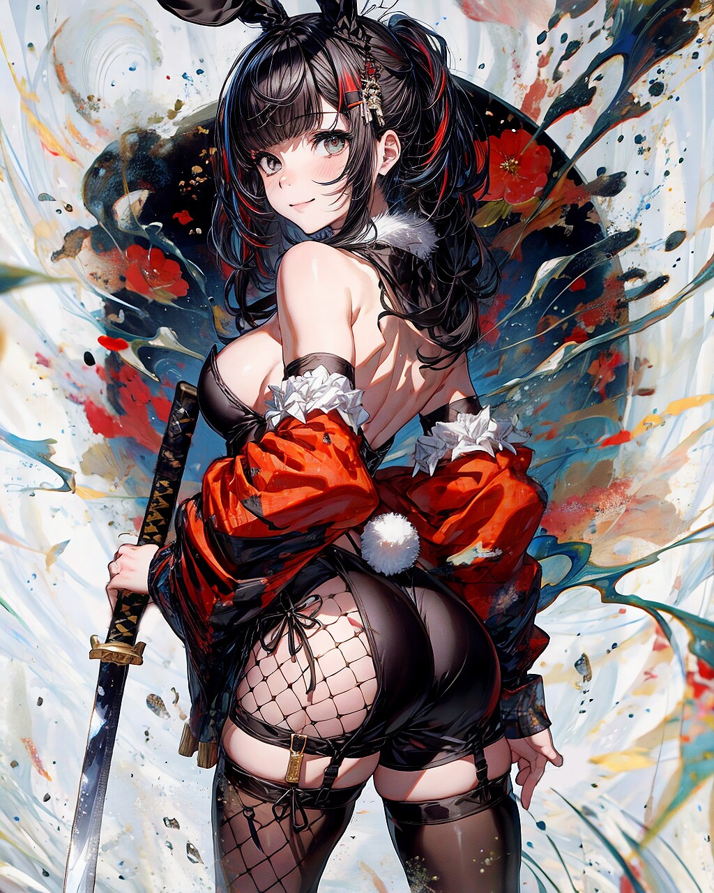 バニーガールと日本刀