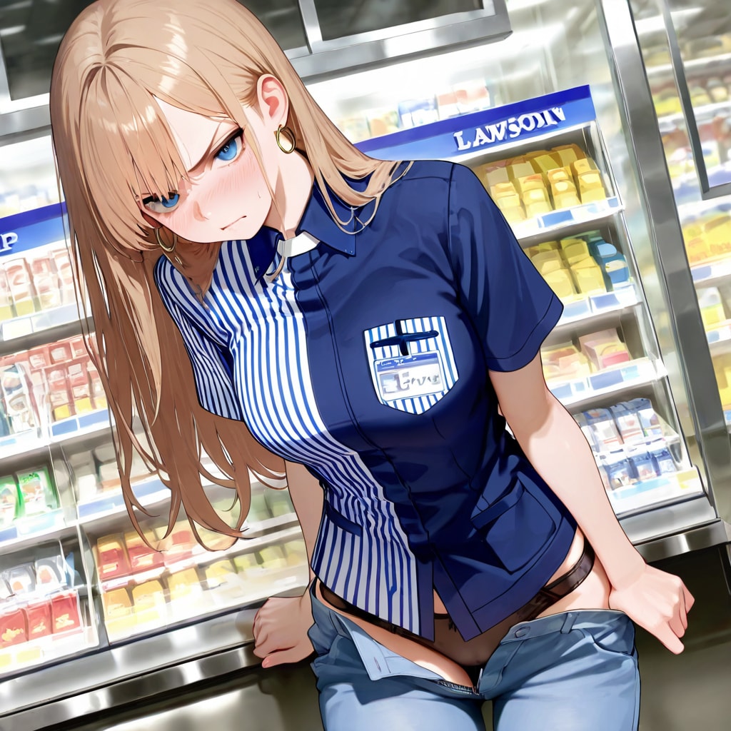 下着チェック コンビニ店員さん