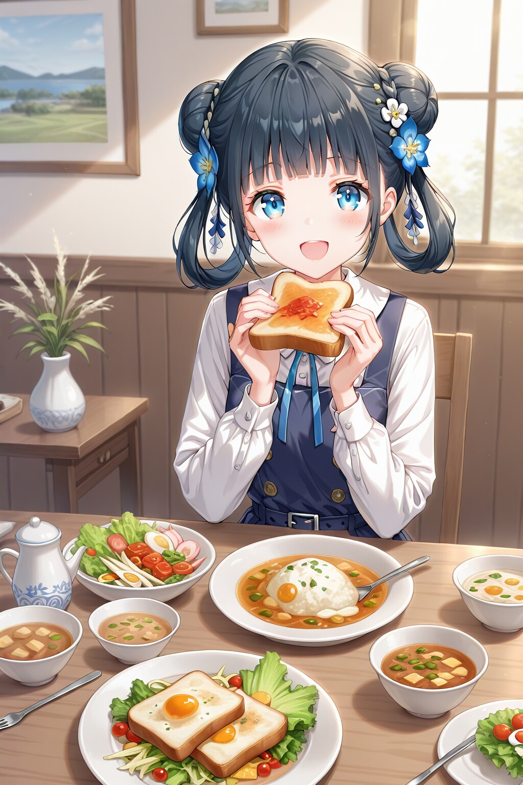 おだんごちゃん🍡✨と朝ごはん🍚✨　11/5 | の人気AIイラスト・グラビア