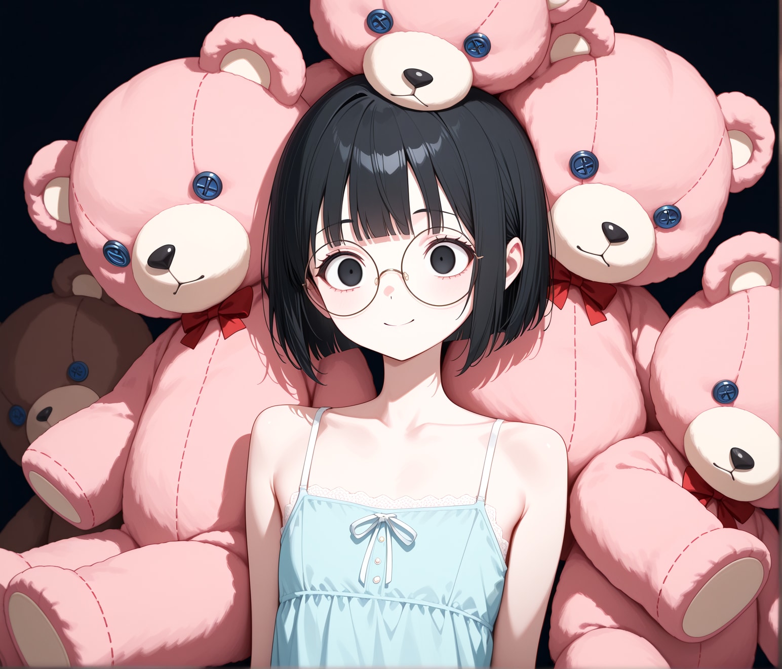 閲覧注意 穴熊ベアーに心を侵食されためがねちゃん | の人気AIイラスト・グラビア