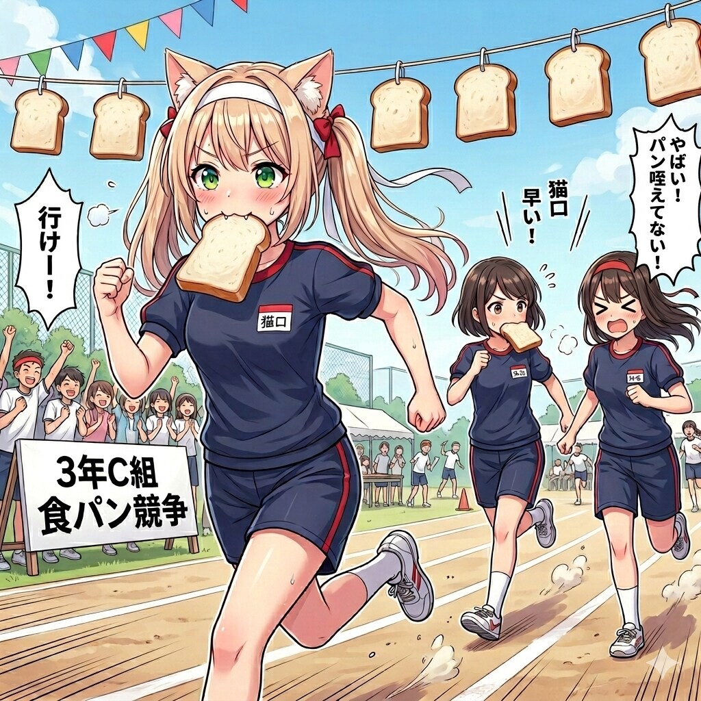 食パン食い競争