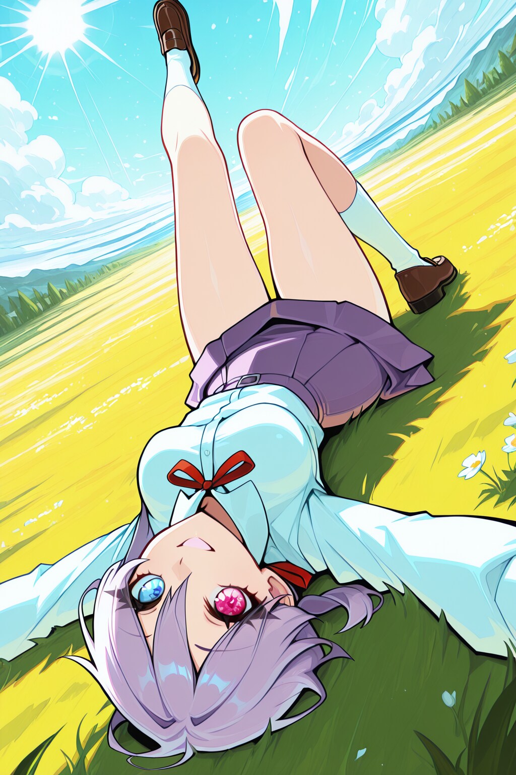 寝転がる女の子