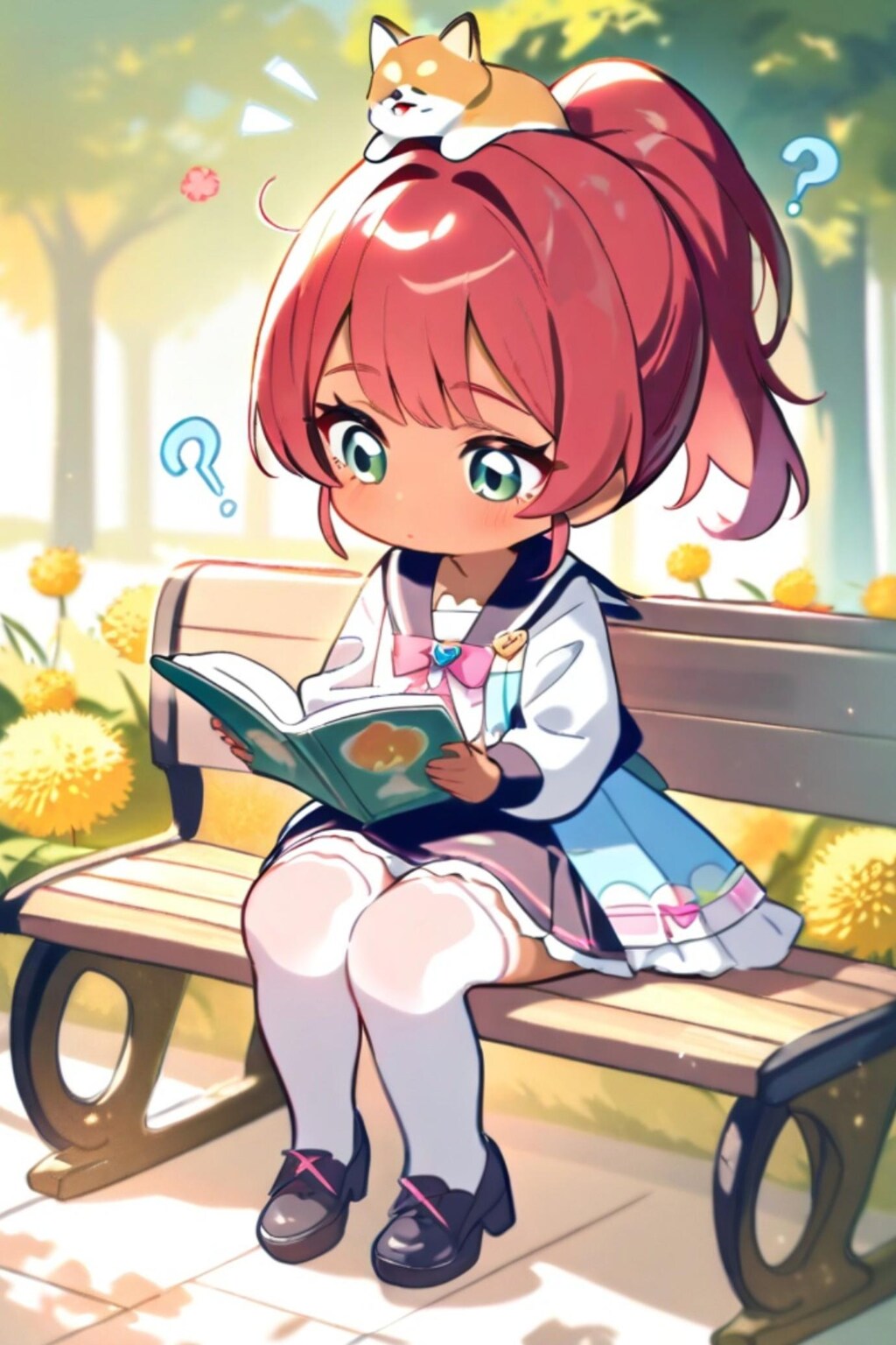 本を読む赤髪ちゃん