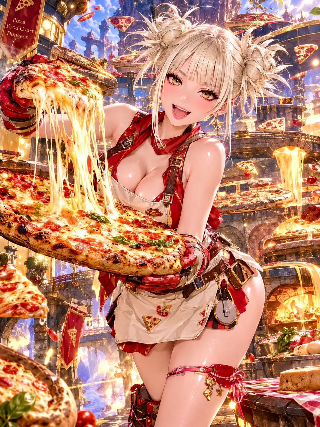Himiちゃん🧡第4層フードコートダンジョン　チーズがとろける幻想ピザ工房 | の人気AIイラスト・グラビア